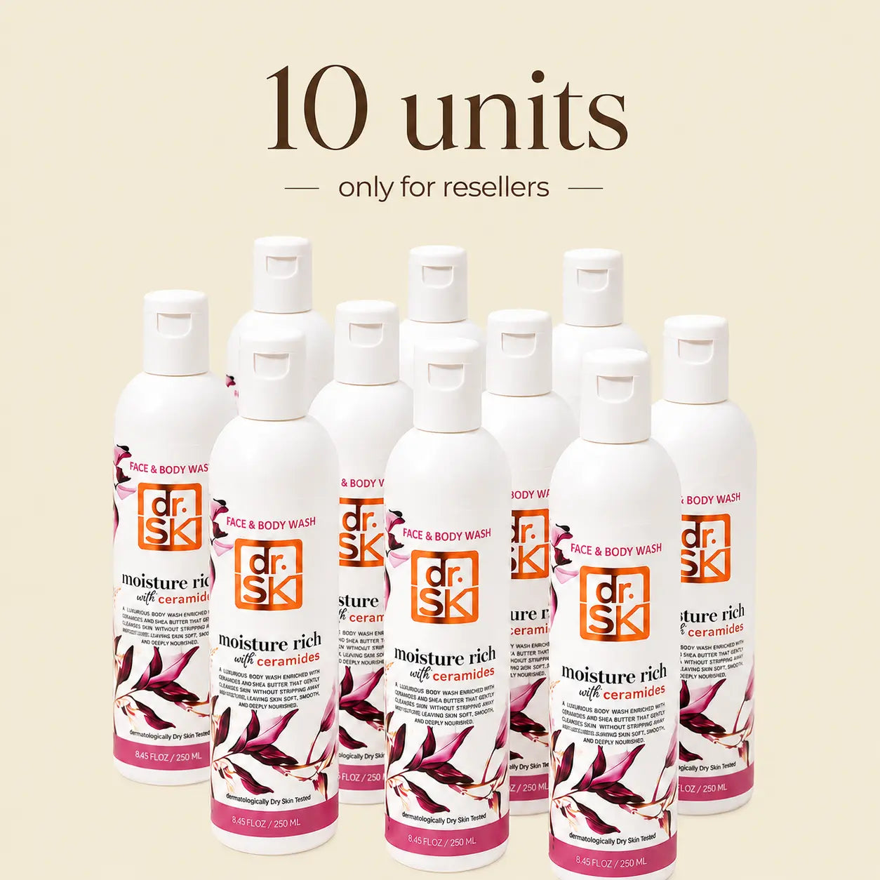 (R) dr.SK Moisture Rich Ceramide Face & Body Wash 250ml | For Itchy, Dry & Eczema-Prone Skin | Gentle Daily Cleanser