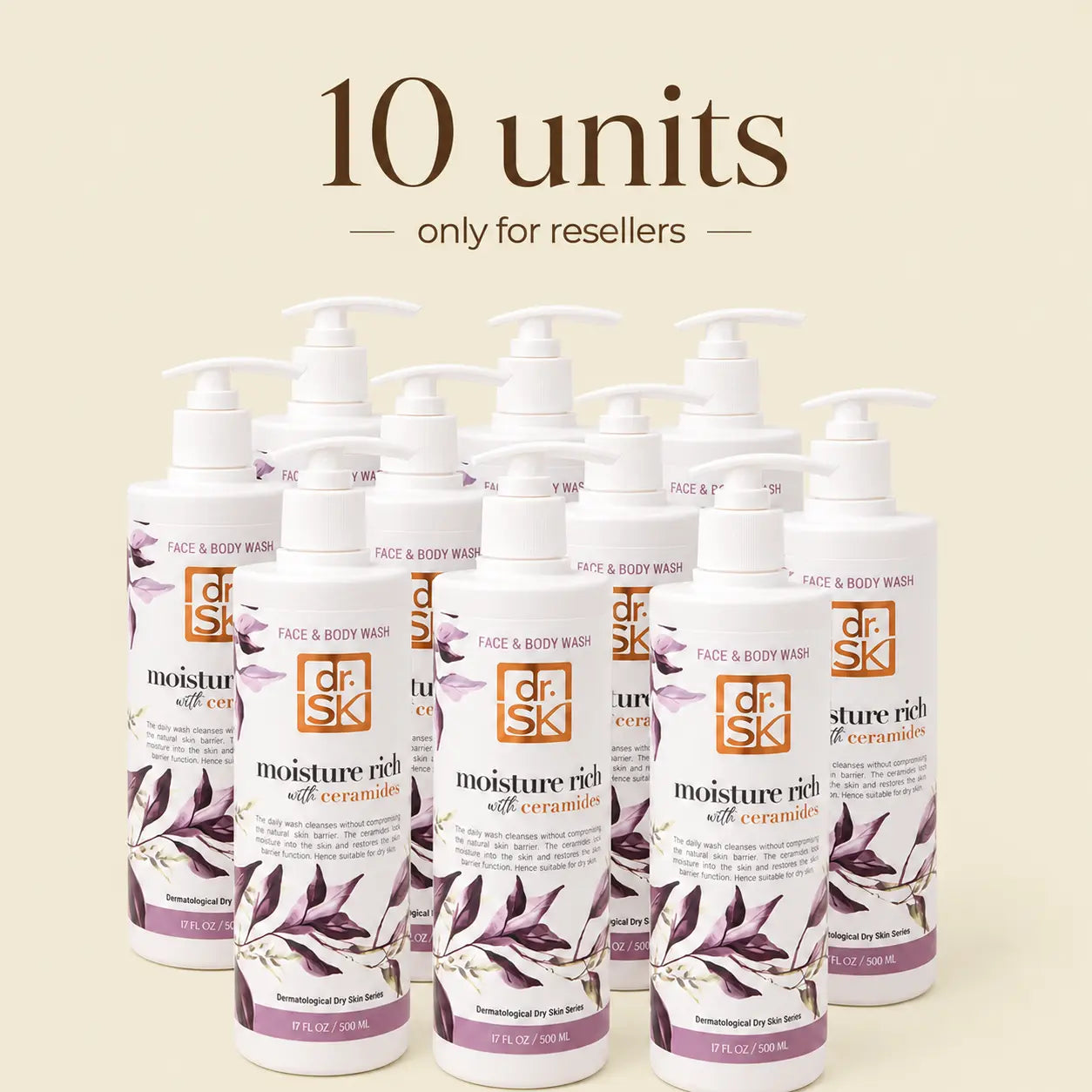 (R) dr.SK Moisture Rich Ceramide Face & Body Wash 500ml | For Itchy, Dry & Eczema-Prone Skin | Gentle Daily Cleanser
