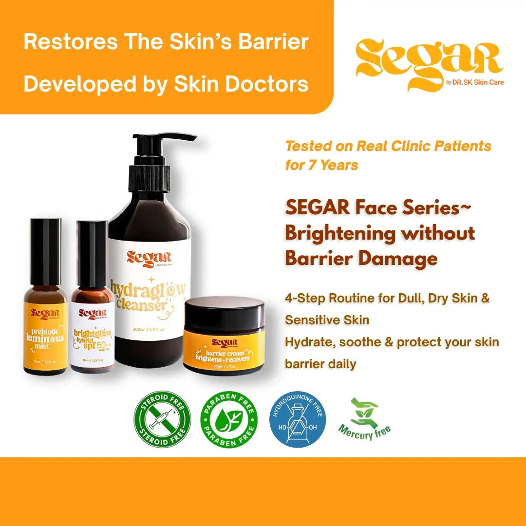 SEGAR Face Series | Brightening & Barrier Repair Set for Sensitive Skin