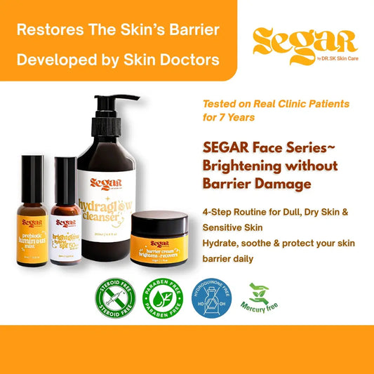 SEGAR Face Series | Brightening & Barrier Repair Set for Sensitive Skin