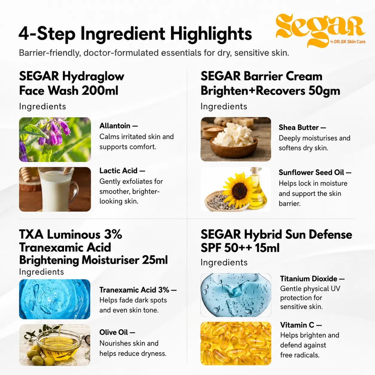 SEGAR Skin Barrier Glow & Brighten Set For Normal & Sensitive Skin