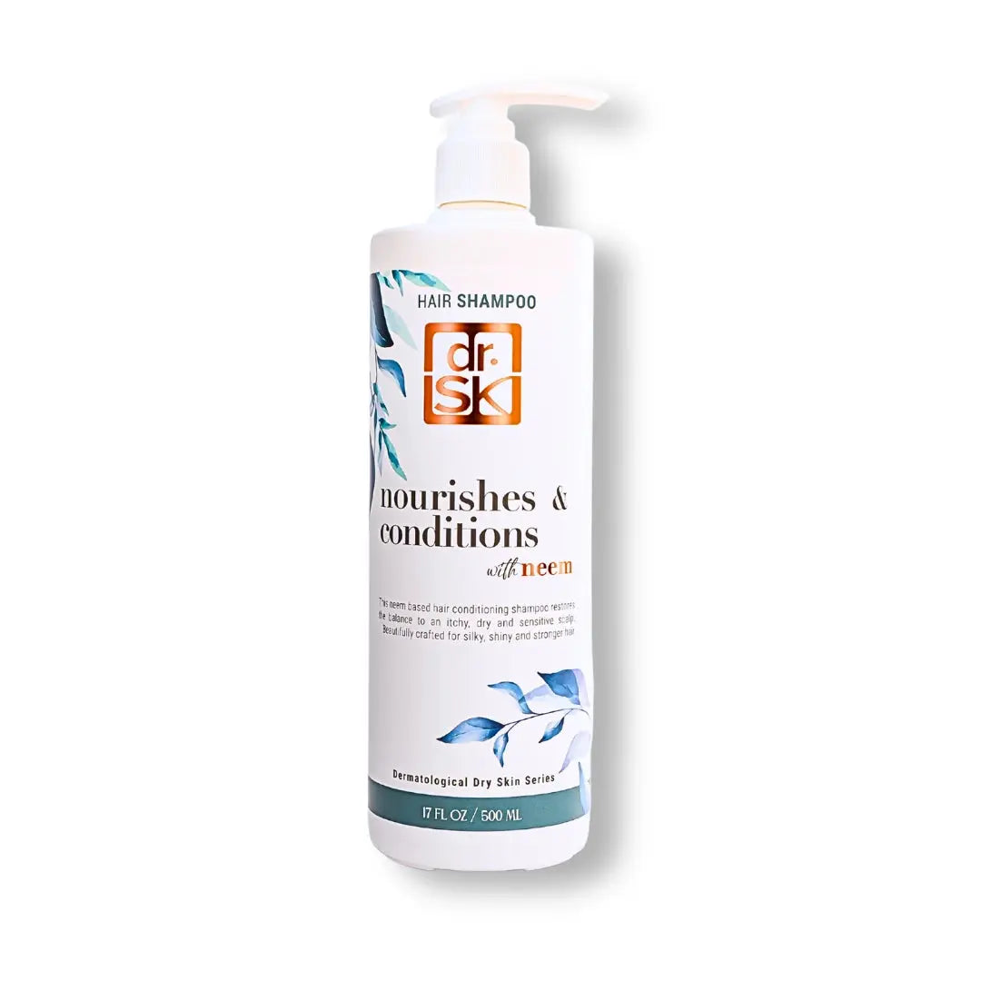 dr. SK hair shampoo bottle on a white background