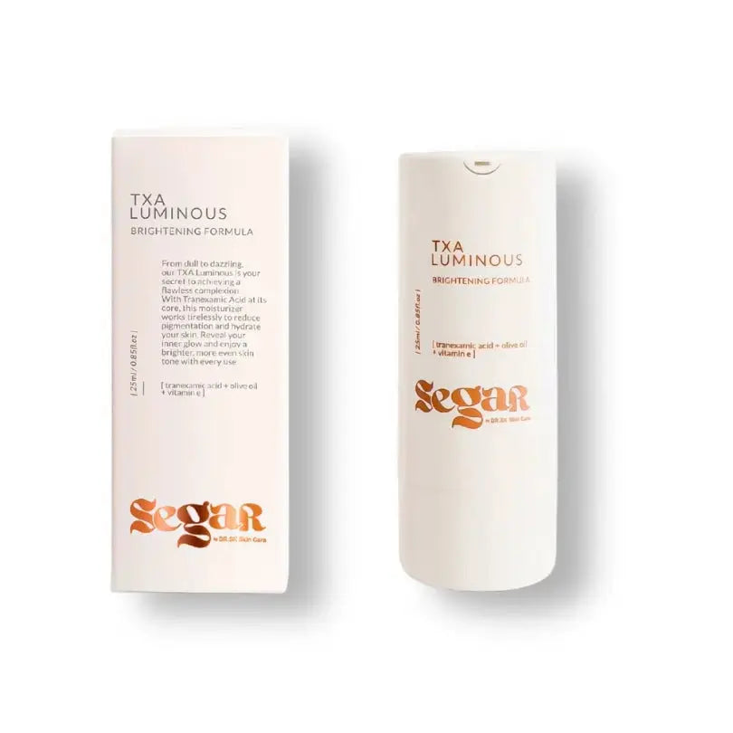 Segar TXA Luminous skincare product packaging on a white background