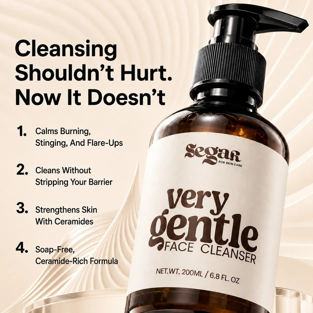 Gentle face cleanser for sensitive skin, redness, burning and flare-ups with ceramides to support the skin barrier.