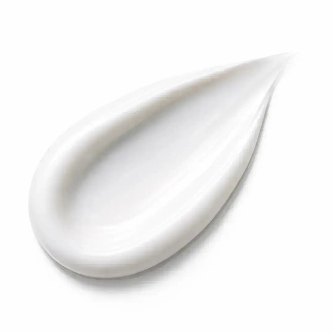 White cream droplet on a white background