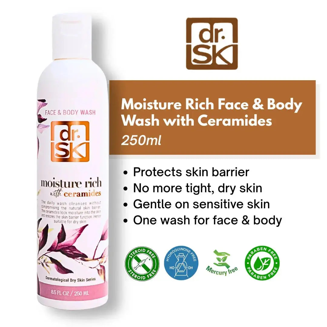 dr. SK Moisture Rich Face & Body Wash with Ceramides on a white background